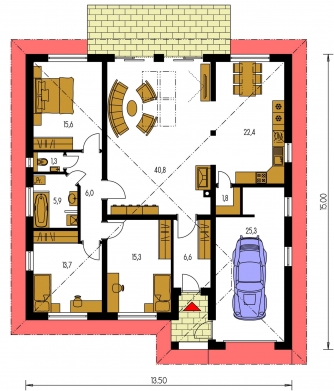 Grundriss des Erdgeschosses - BUNGALOW 120